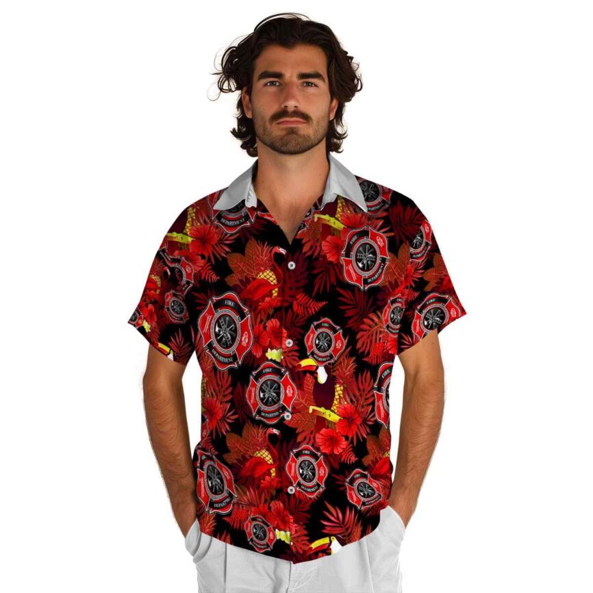 Firefighter Tropical Bird Hawaiian Shirt New Arrival