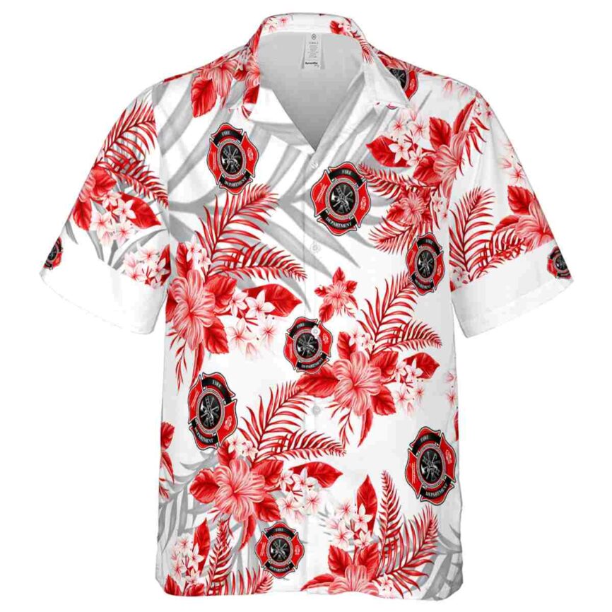 Firefighter Tropical Blossom Hawaiian Shirt Fashion forward