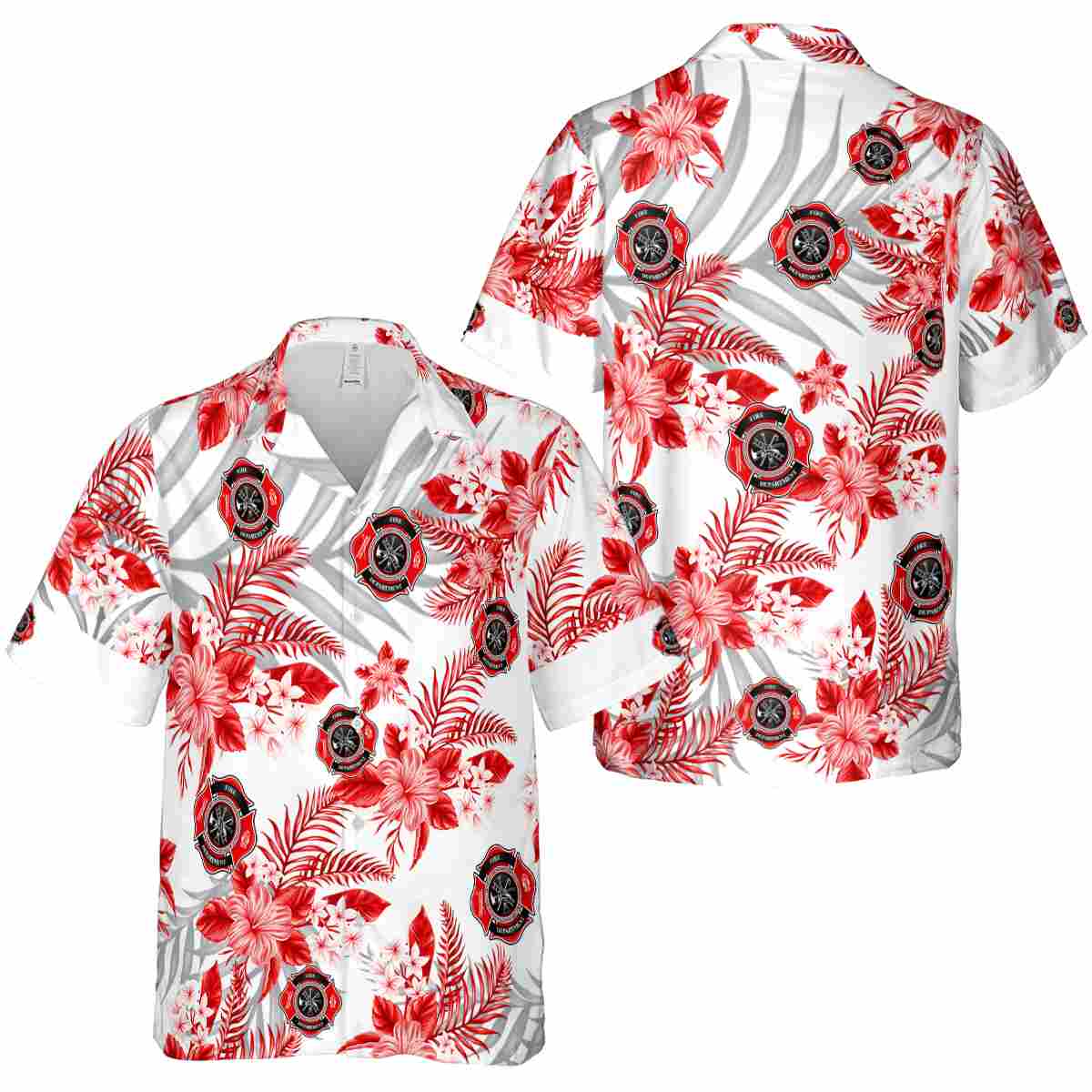 Firefighter Tropical Blossom Hawaiian Shirt Premium grade Firefighter Tropical Blossom Hawaiian Shirt Premium grade