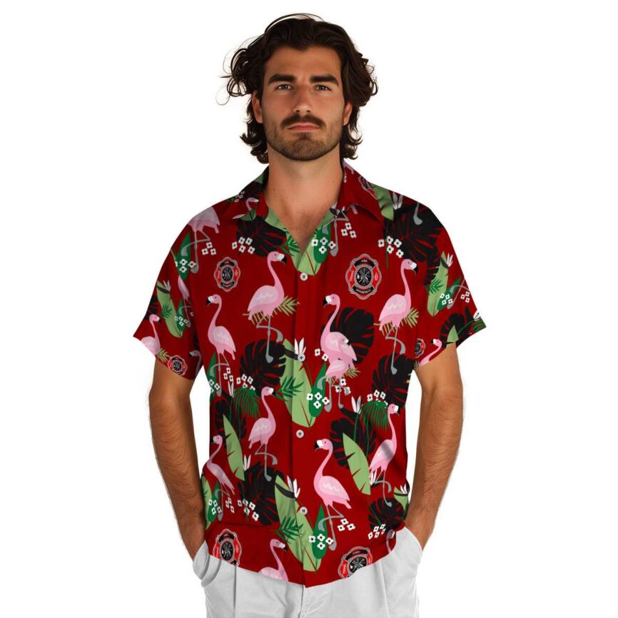 Firefighter Tropical Flamingo Hawaiian Shirt New Arrival