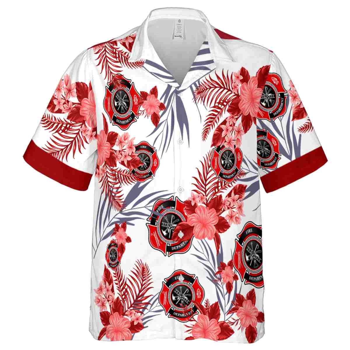 Firefighter US Flag Floral Hawaiian Shirt Fashion forward Firefighter US Flag Floral Hawaiian Shirt Fashion forward