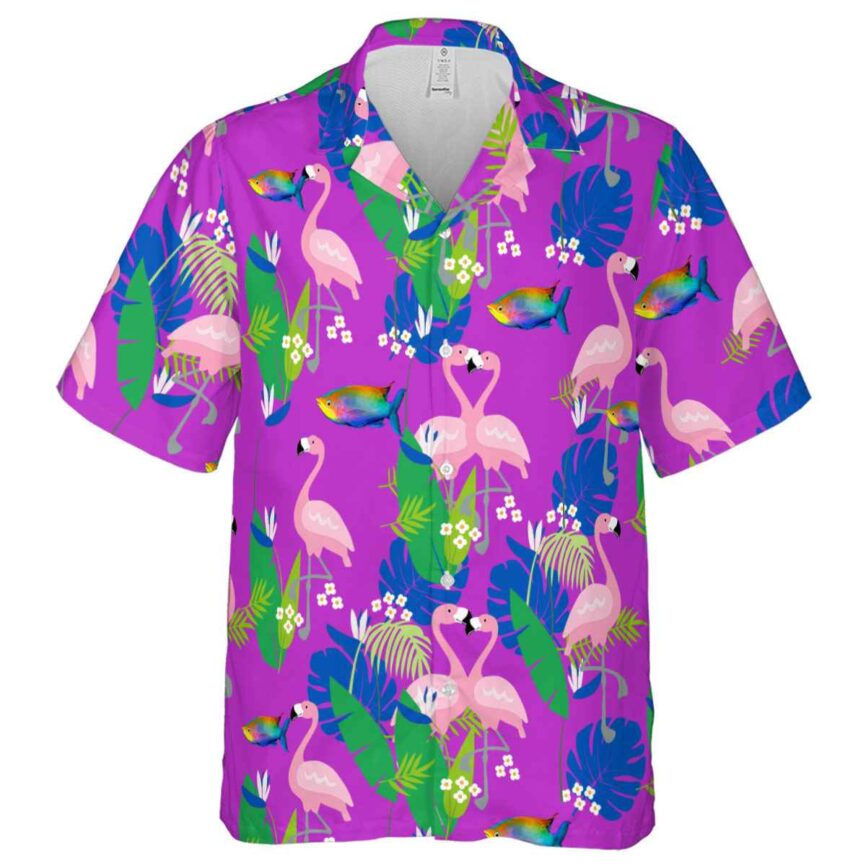 Fish Flamingo Leaf Hawaiian Shirt Fashion forward