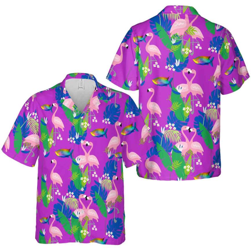 Fish Flamingo Leaf Hawaiian Shirt Premium grade