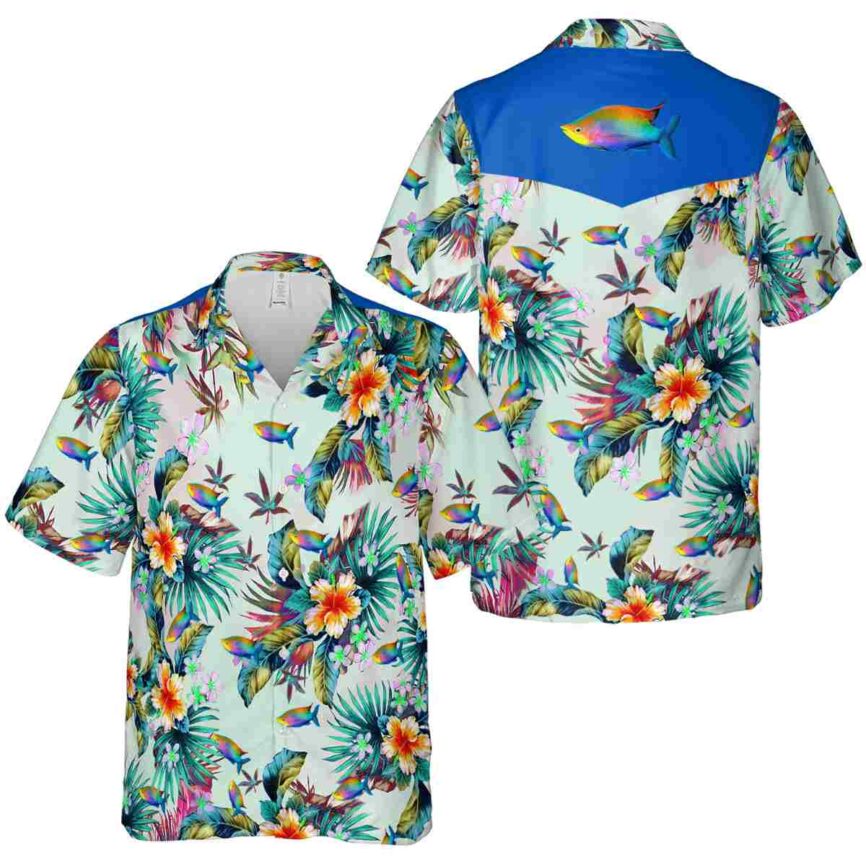 Fish Floral Burst Hawaiian Shirt Premium grade