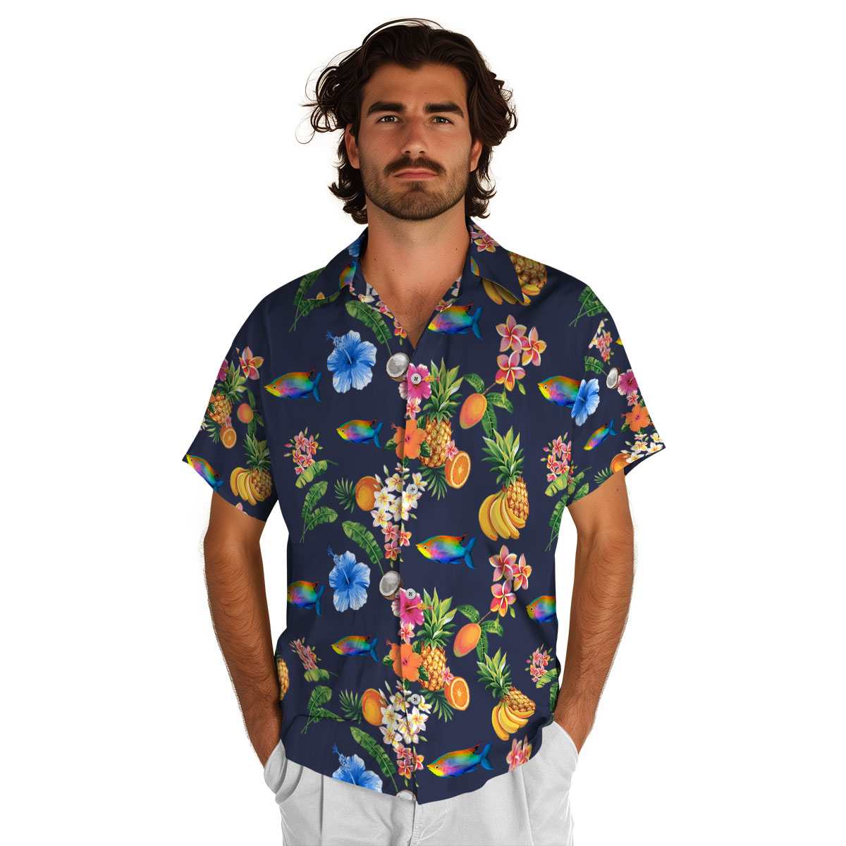 Fish Fruit Pattern Hawaiian Shirt New Arrival Fish Fruit Pattern Hawaiian Shirt New Arrival
