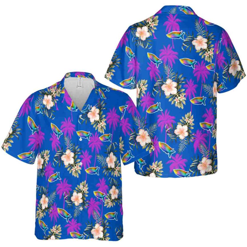 Fish Hibiscus Palm Hawaiian Shirt Premium grade