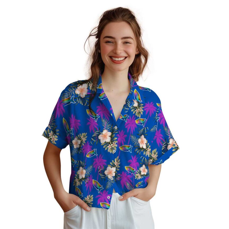 Fish Hibiscus Palm Hawaiian Shirt Top rated