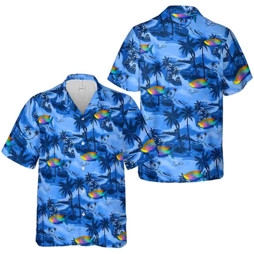 Fish Island Beach Hawaiian Shirt Premium grade