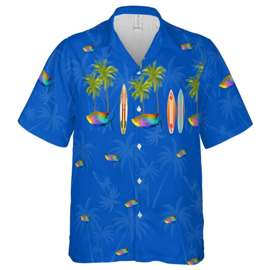 Fish Island Theme Hawaiian Shirt Fashion forward