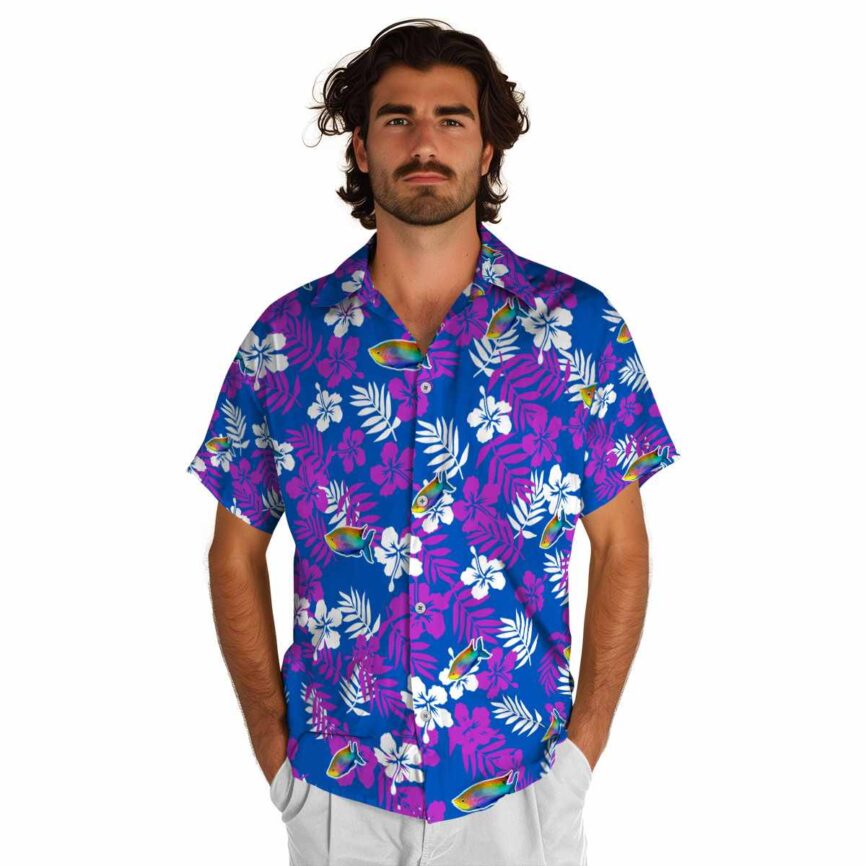 Fish Leafy Hibiscus Hawaiian Shirt New Arrival