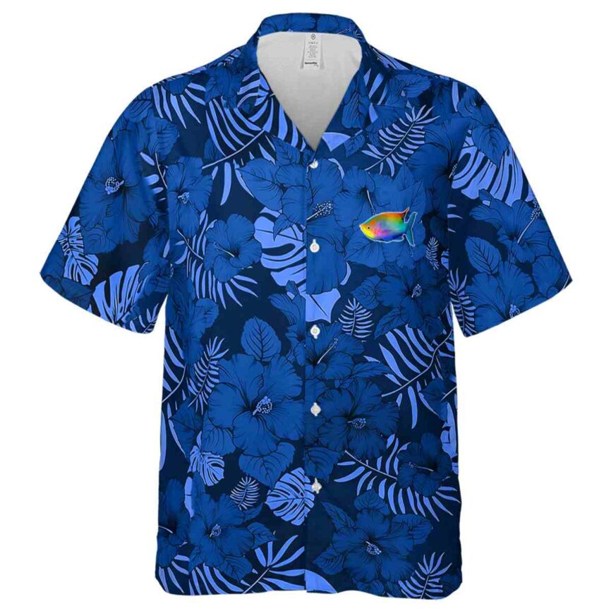 Fish Monochrome Floral Hawaiian Shirt Fashion forward