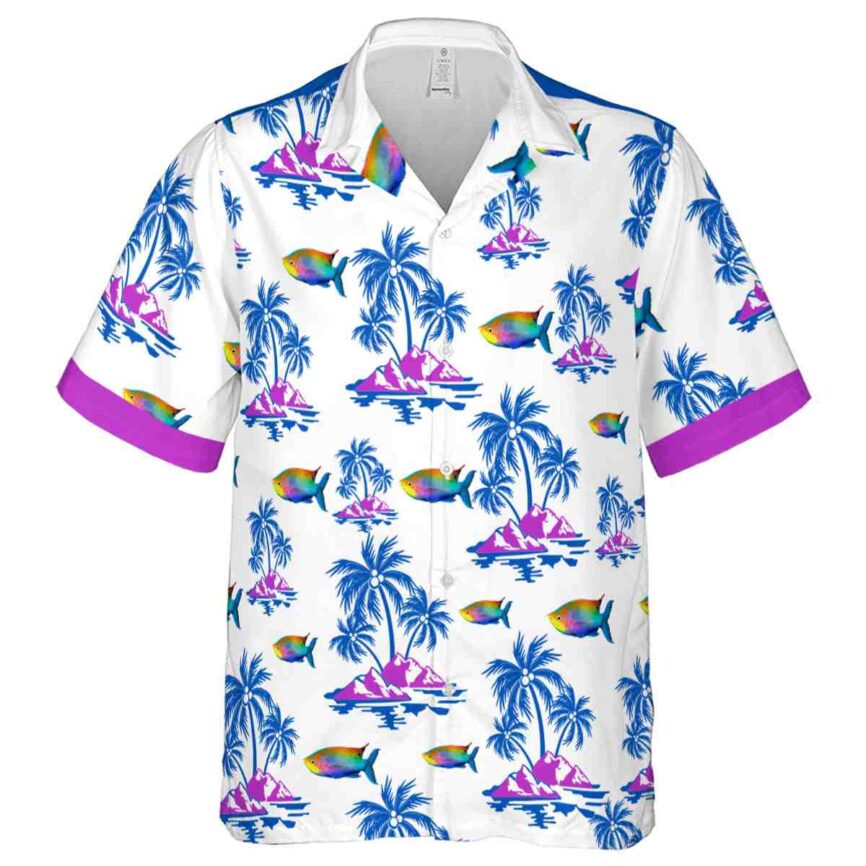 Fish Palm Island Graphic Hawaiian Shirt Fashion forward
