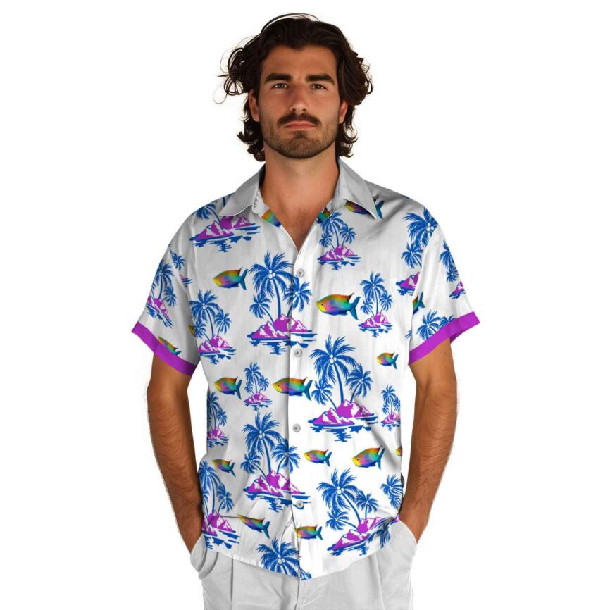Fish Palm Island Graphic Hawaiian Shirt New Arrival