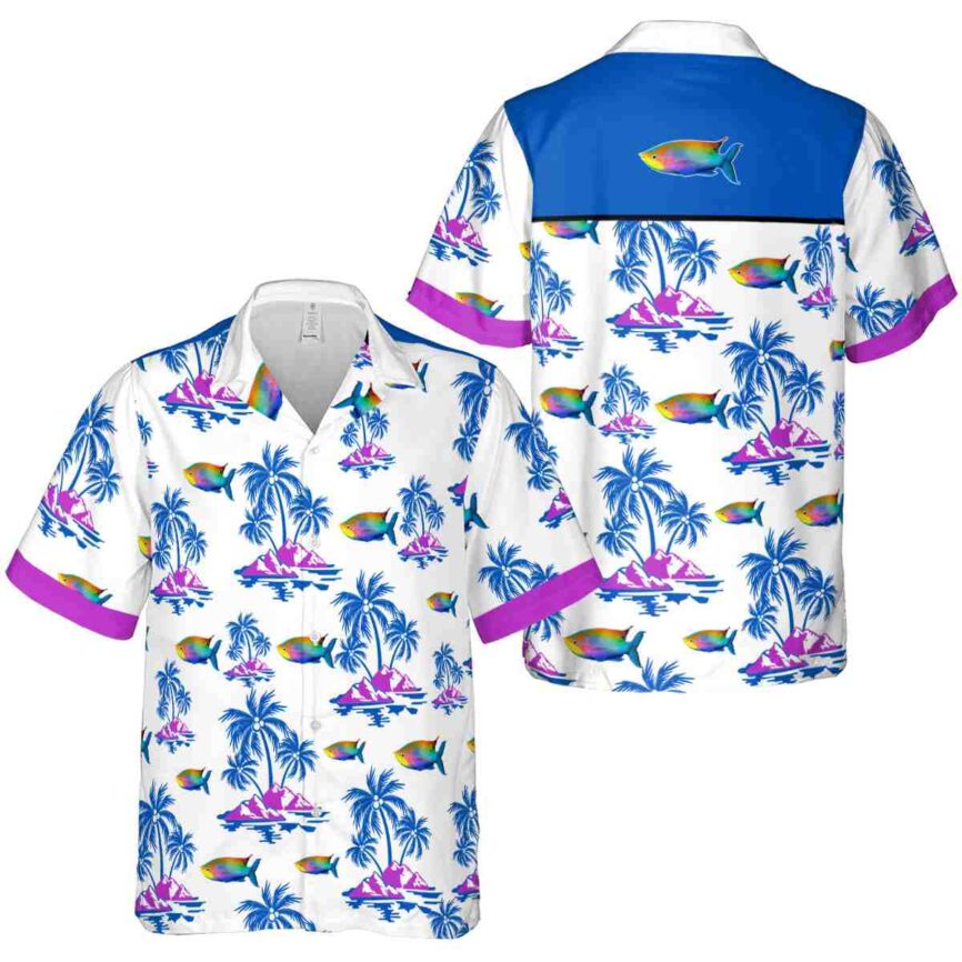 Fish Palm Island Graphic Hawaiian Shirt Premium grade