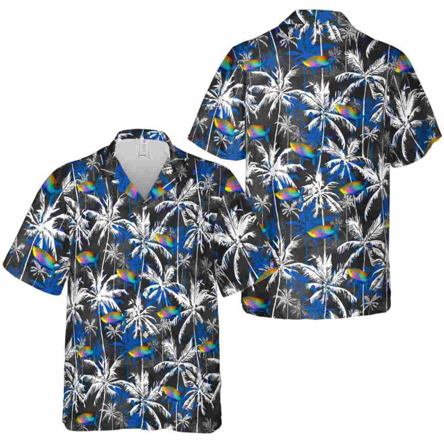 Fish Palm Themed Hawaiian Shirt Premium grade