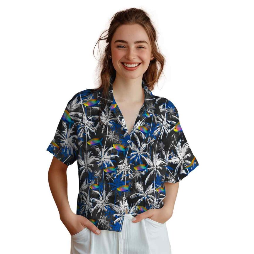 Fish Palm Themed Hawaiian Shirt Top rated