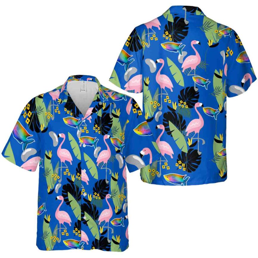 Fish Pink Flamingo Hawaiian Shirt Premium grade