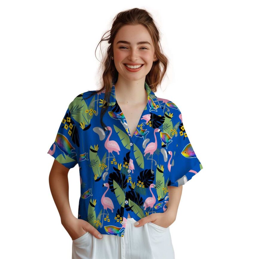 Fish Pink Flamingo Hawaiian Shirt Top rated