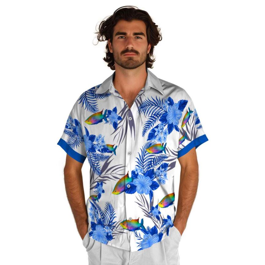 Fish US Flag Floral Hawaiian Shirt New Arrival