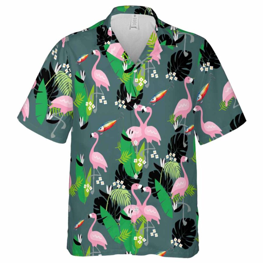 Fishing Flamingo Leaf Hawaiian Shirt Fashion forward