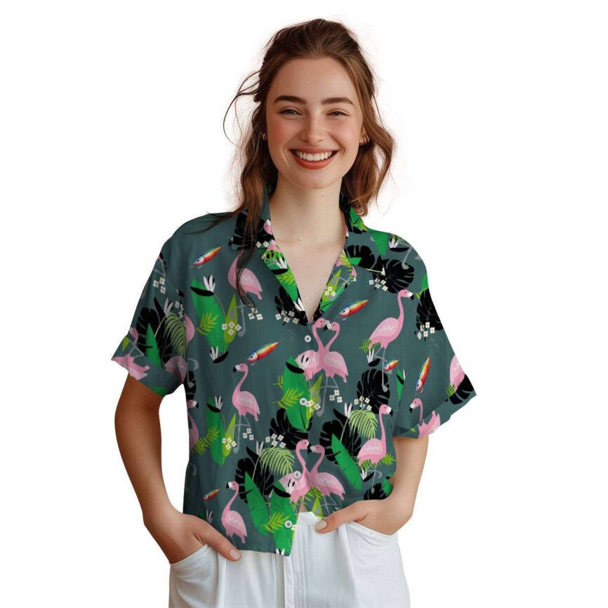 Fishing Flamingo Leaf Hawaiian Shirt Top rated