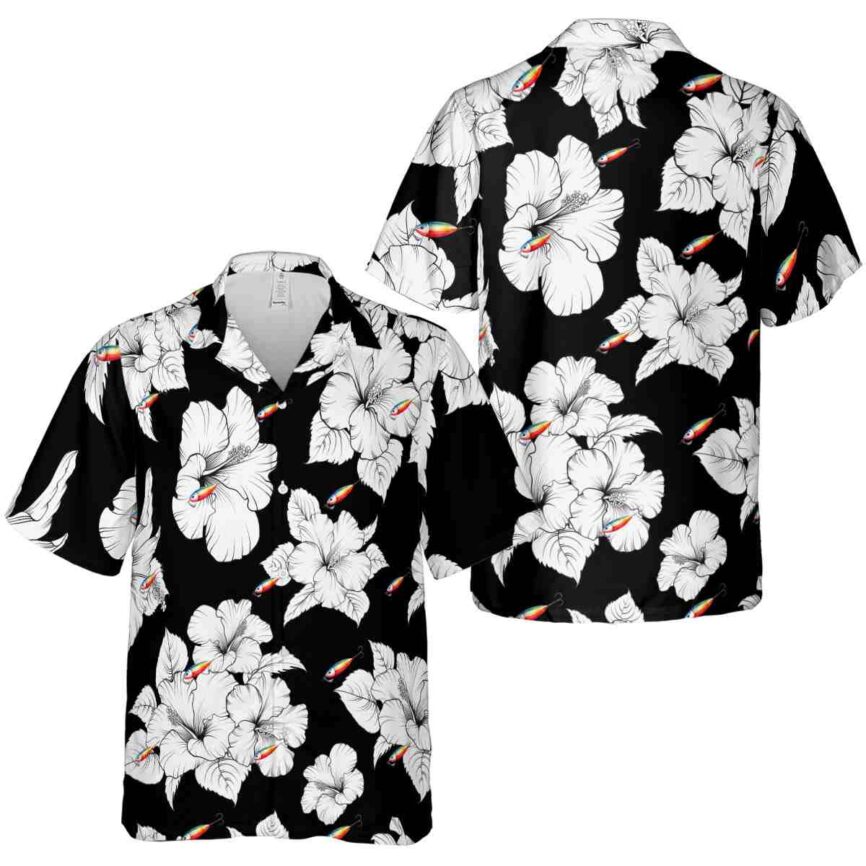 Fishing Hibiscus Flower Hawaiian Shirt Premium grade