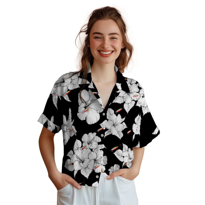 Fishing Hibiscus Flower Hawaiian Shirt Top rated
