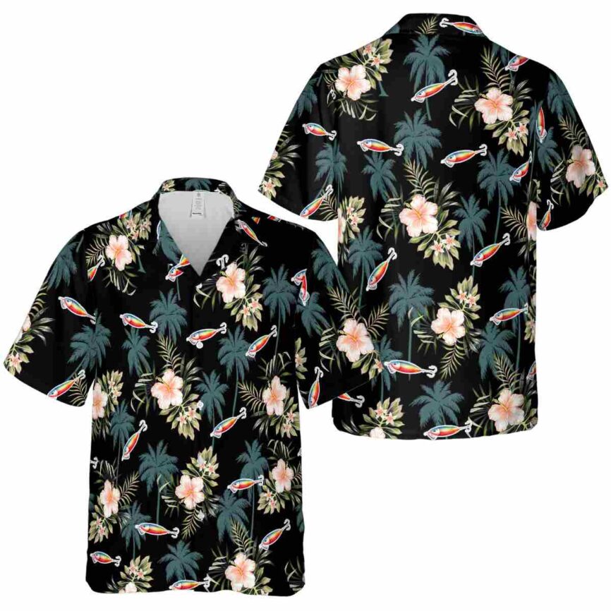 Fishing Hibiscus Palm Hawaiian Shirt Premium grade