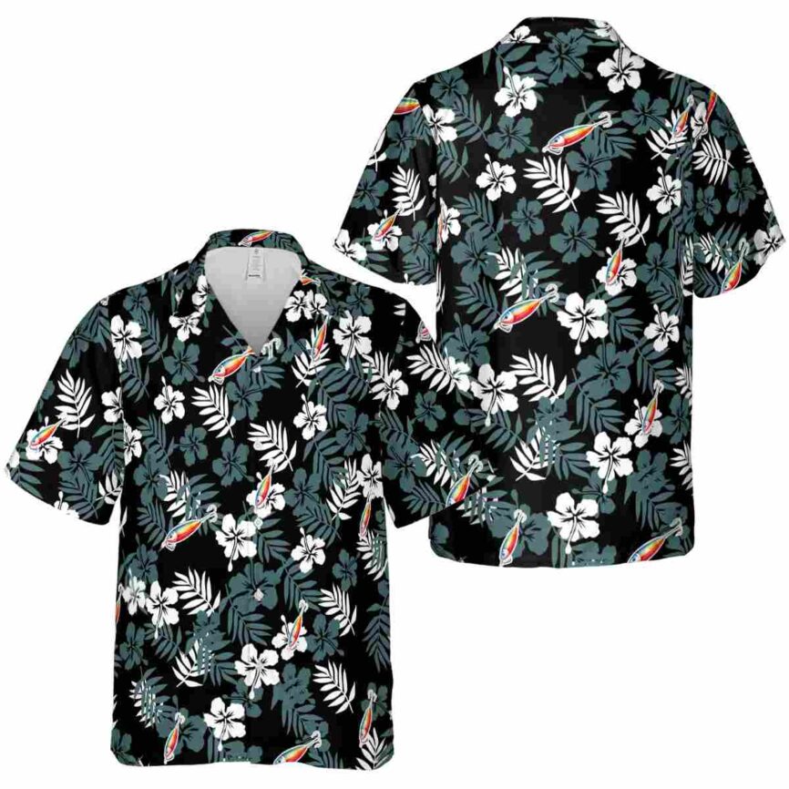 Fishing Leafy Hibiscus Hawaiian Shirt Premium grade