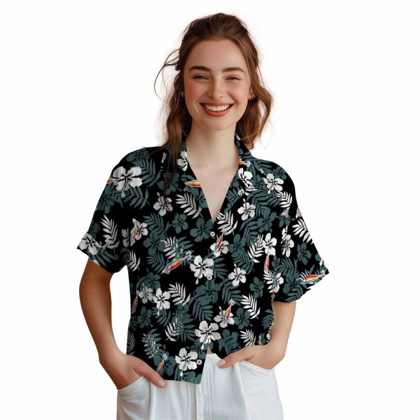 Fishing Leafy Hibiscus Hawaiian Shirt Top rated