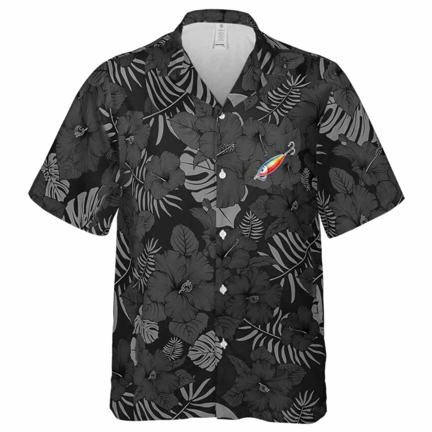 Fishing Monochrome Floral Hawaiian Shirt Fashion forward
