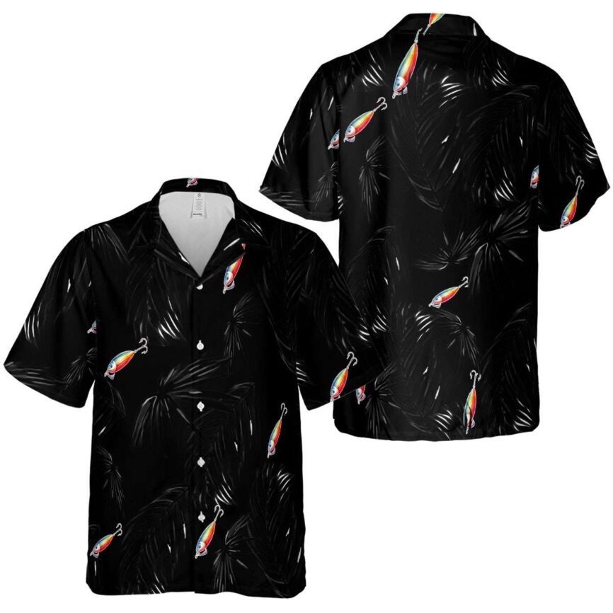 Fishing Monochrome Palm Hawaiian Shirt Premium grade