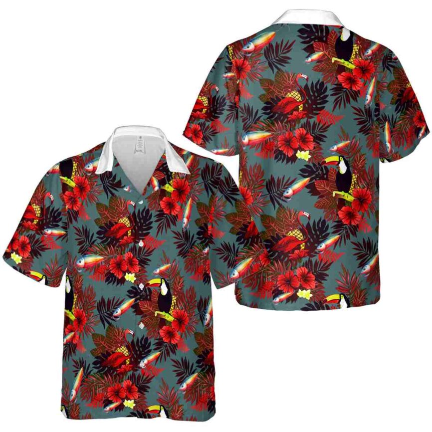 Fishing Tropical Bird Hawaiian Shirt Premium grade
