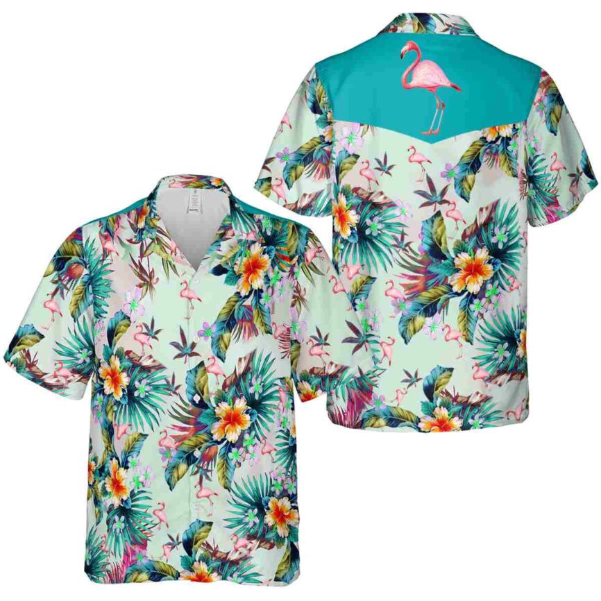Flamingo Floral Burst Hawaiian Shirt Premium grade