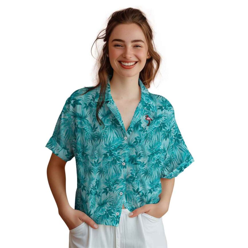 Flamingo Foliage Print Hawaiian Shirt Top rated