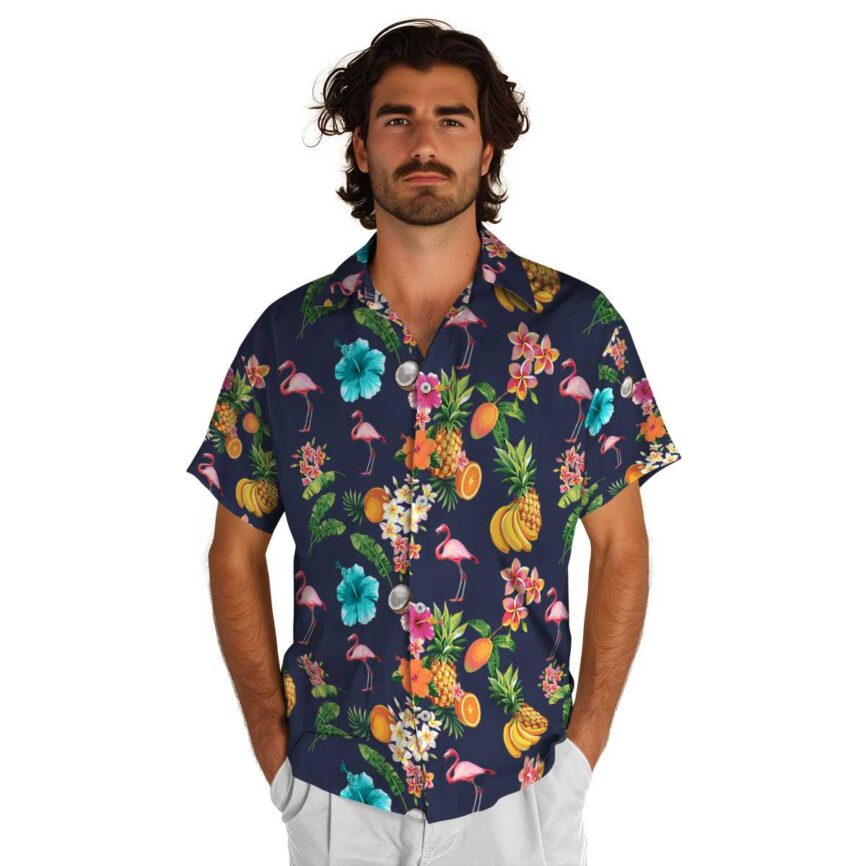 Flamingo Fruit Pattern Hawaiian Shirt New Arrival