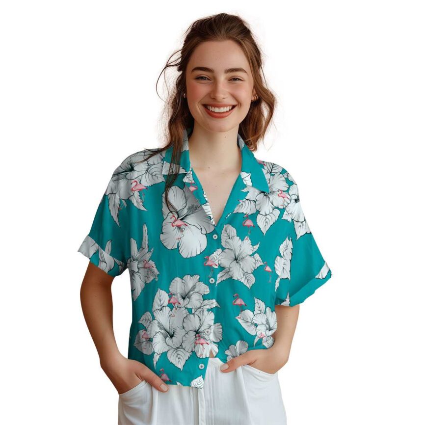 Flamingo Hibiscus Flower Hawaiian Shirt Top rated