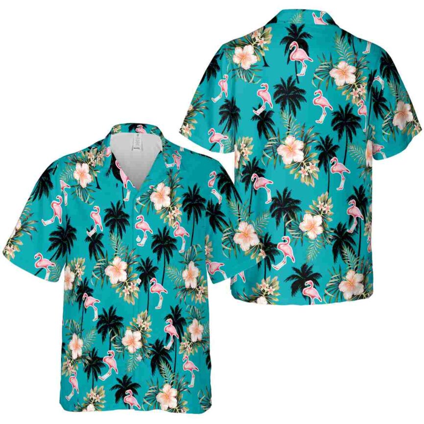 Flamingo Hibiscus Palm Hawaiian Shirt Premium grade