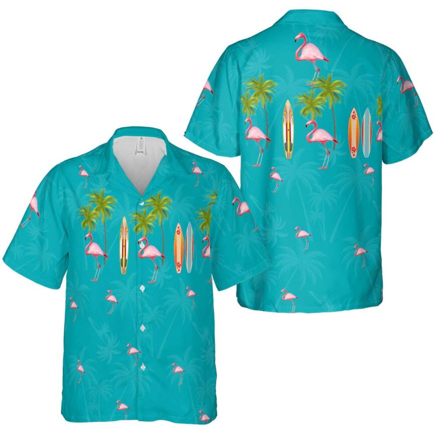 Flamingo Island Theme Hawaiian Shirt Premium grade