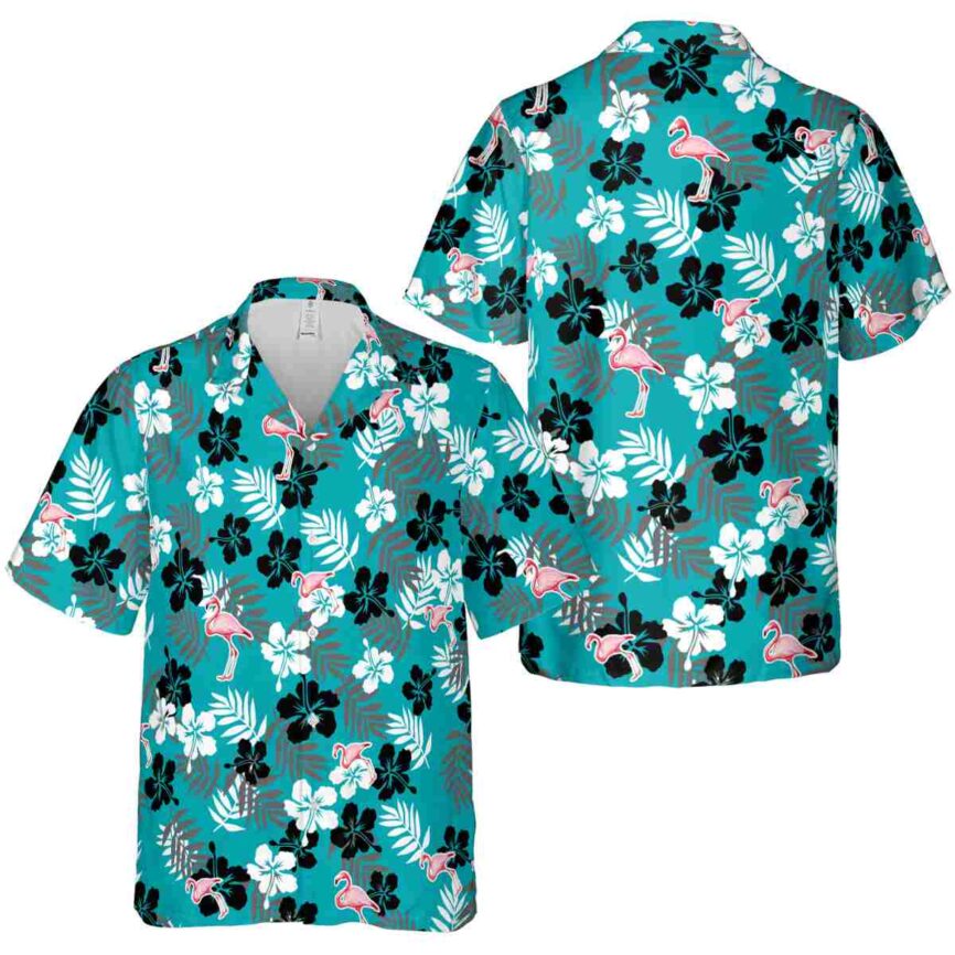Flamingo Leafy Hibiscus Hawaiian Shirt Premium grade