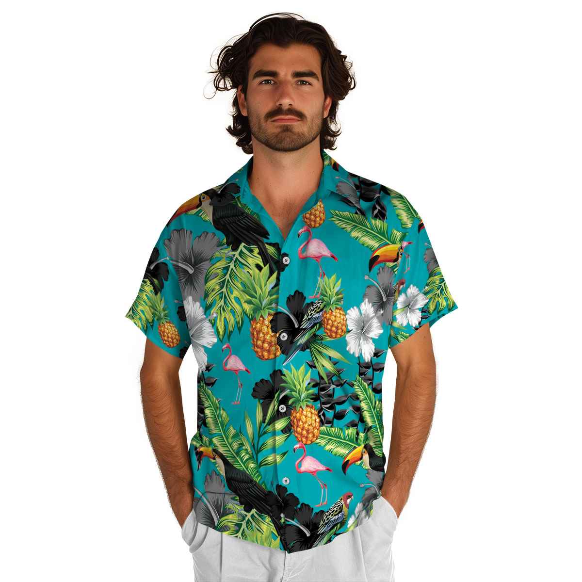 Flamingo Leafy Toucan Hawaiian Shirt New Arrival Flamingo Leafy Toucan Hawaiian Shirt New Arrival