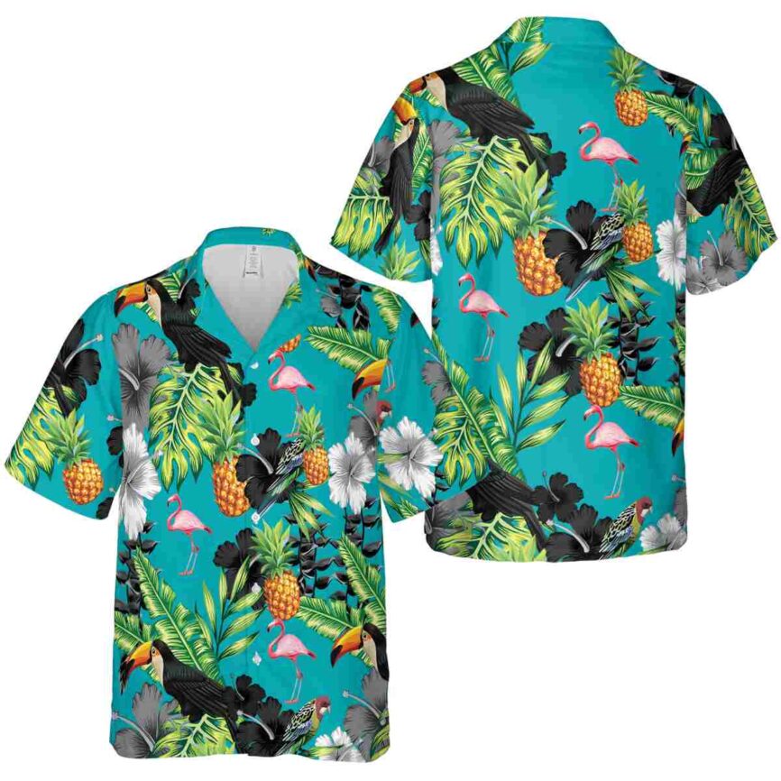 Flamingo Leafy Toucan Hawaiian Shirt Premium grade