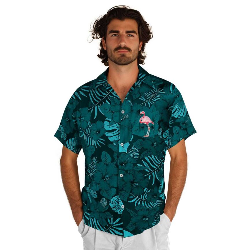 Flamingo Monochrome Floral Hawaiian Shirt New Arrival