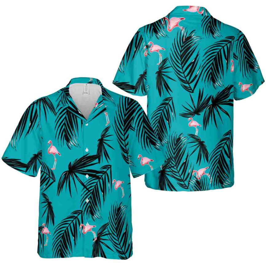 Flamingo Monochrome Palm Hawaiian Shirt Premium grade