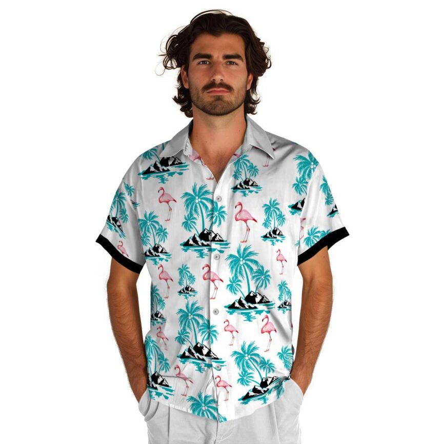 Flamingo Palm Island Graphic Hawaiian Shirt New Arrival