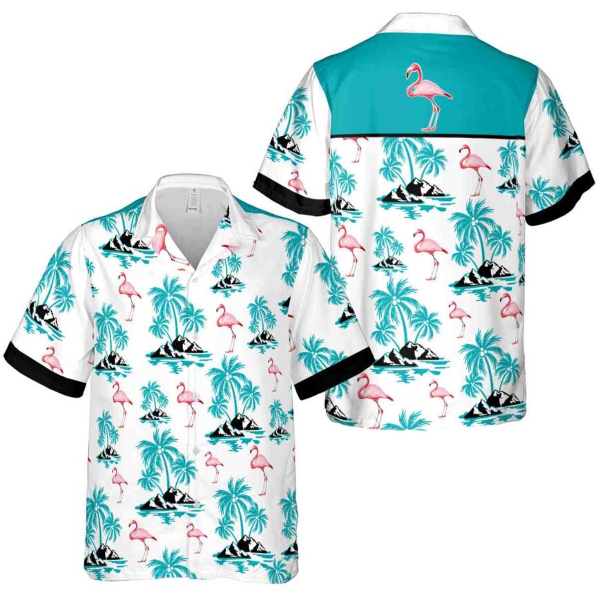 Flamingo Palm Island Graphic Hawaiian Shirt Premium grade