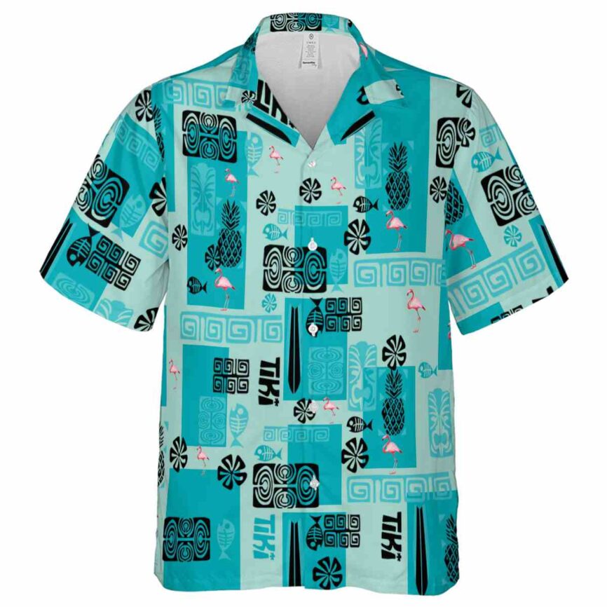 Flamingo Tiki Motifs Hawaiian Shirt Fashion forward