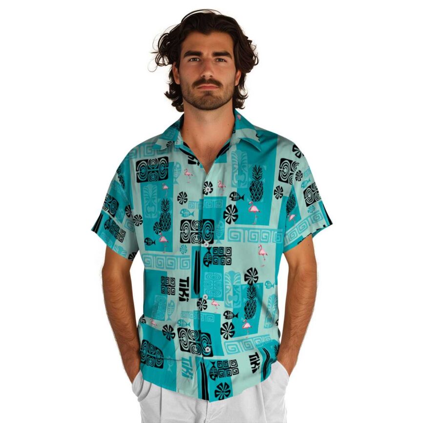 Flamingo Tiki Motifs Hawaiian Shirt New Arrival