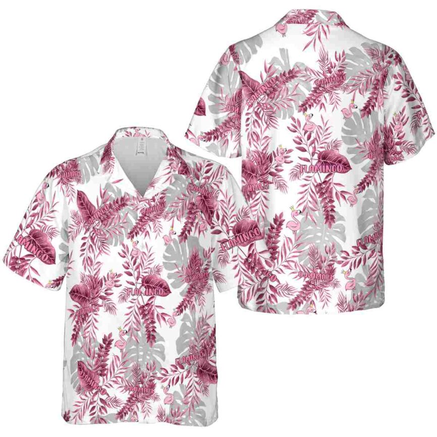 Flamingo Tropical Fronds Hawaiian Shirt Premium grade