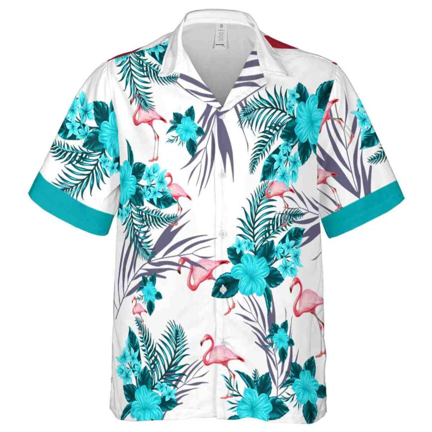 Flamingo US Flag Floral Hawaiian Shirt Fashion forward